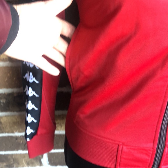 Kappa Womens 222 Banda Wanniston Slim Jacket - Dark Red/Black - Picture 4 of 11